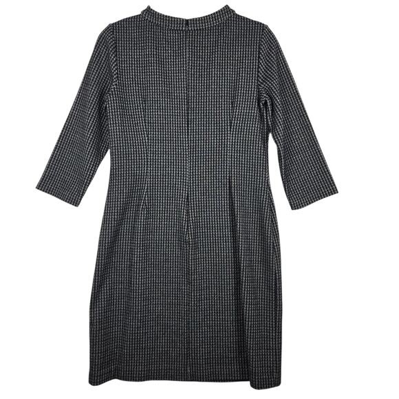 Boden Opal Jersey Dress Women 8P Petite Jacquard Houndstooth Mod Shift Mock Neck - Picture 7 of 12